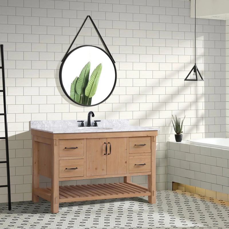 Ari Kitchen & Bath Marina 55" Bathroom Vanity, Driftwood Finish - Image 10