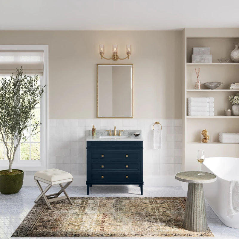 MOD Regis Bath Vanity, Single Sink, 36", Blue, Freestanding - Image 3