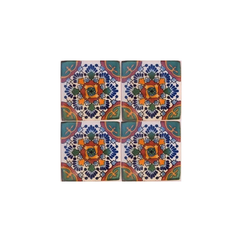 Fine Crafts & Imports 2x2 36 Pcs Gerona Talavera Mexican Tile - Image 2