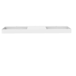 Castello USA Juniper Countertop Basin Sink, White, 84", Double Basin, Standard