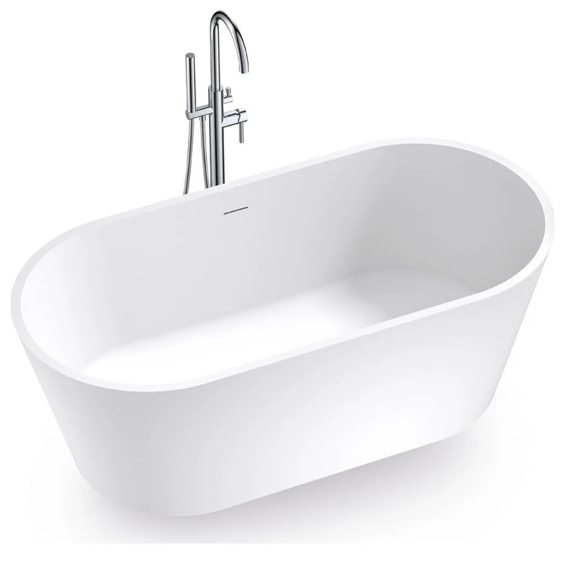 Vanity Art LLC Vanity Art Solid Surface Resin Stone Freestanding Bathtub, Matte White, 65"x29.5" - Image 6