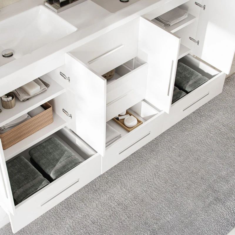 MOD The Mendocino Bathroom Vanity, White, 67", Double Sink, Freestanding - Image 5