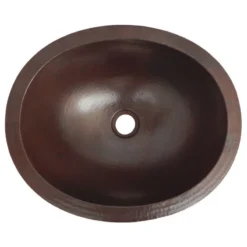 Color Y Tradicion Mexican Copper Sink Drop-In Bathroom Sinks 16"x13" Dark Patina