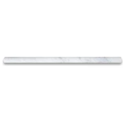 Stone Center Online Carrara Marble Carrera Venato Pencil Liner Bullnose Trim Molding Honed, 1 Piece