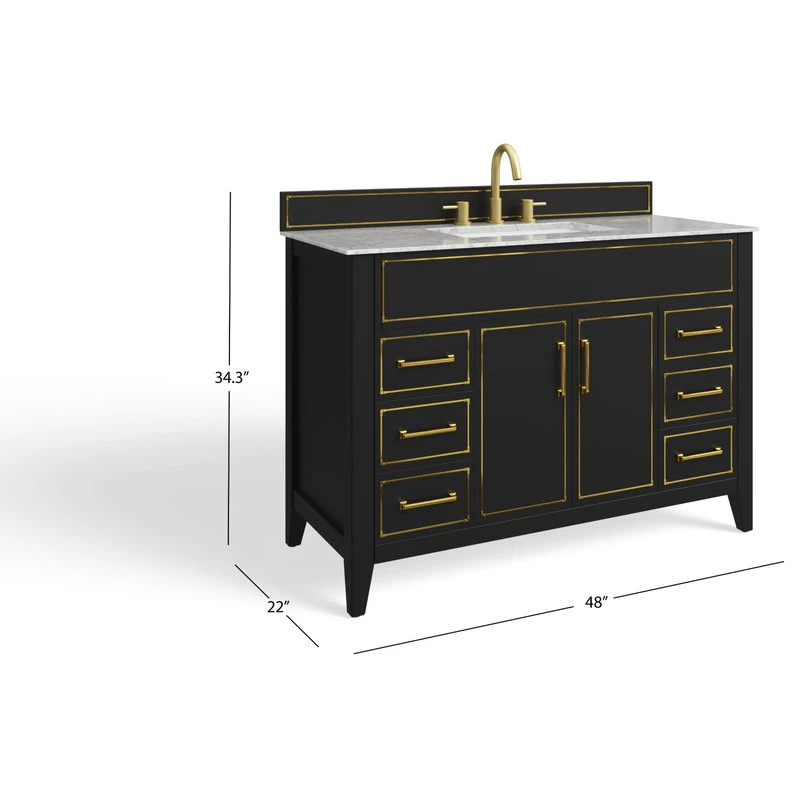MOD The Monaco Bathroom Vanity, Black Onyx, 48", Single Sink, Freestanding - Image 8