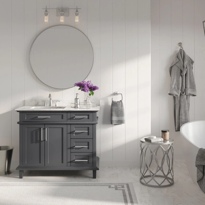MOD The Helm Bathroom Vanity, Gray, 42", Single Sink, Freestanding - Image 3