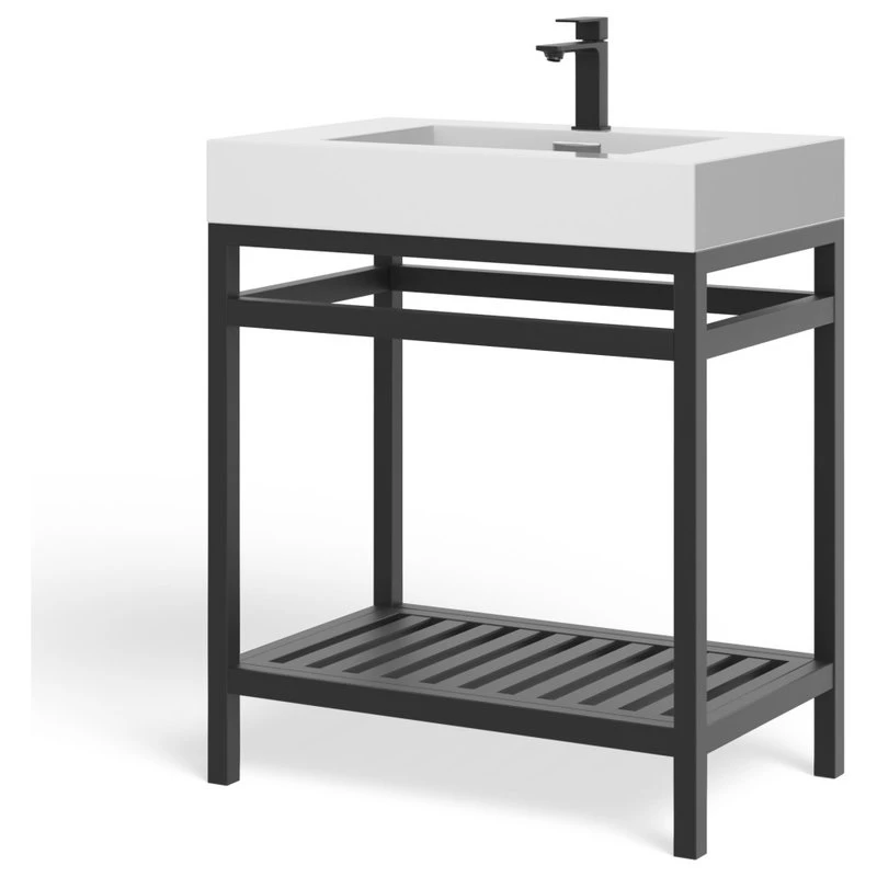 MOD The Nova Bathroom Vanity, Black, 30", Single Sink, Freestanding - Image 10
