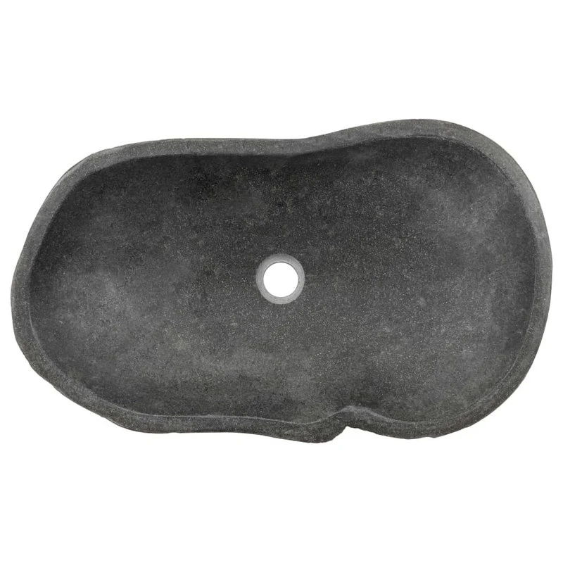 Vida XL International B.V. VidaXL Wash Basin River Stone Oval 23.6"-27.6" - Image 3