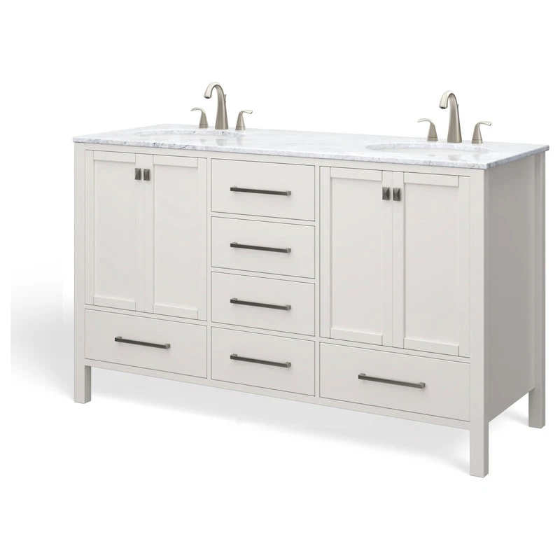 MOD Ellary Bath Vanity, White, 60", Double, With Mirror, Freestanding - Image 10