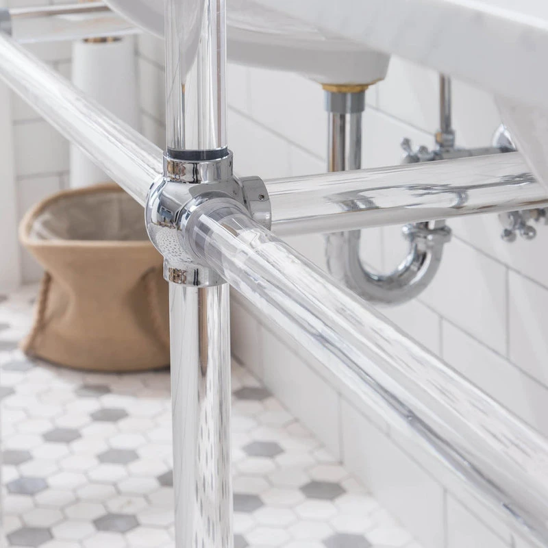 Water Creation Empire 72" Wide Double Wash Stand, P-Trap, Countertop With Basin, Faucet - Image 13