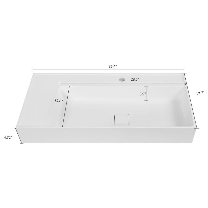 35" Solid Surface Resin Streamline K-1701-35 Vanity Top - Image 5