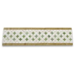 Stone Center Online Marble Mosaic Border Listello Insert Tile Inca Antique 3.25x12 Tumbled, 1 Piece