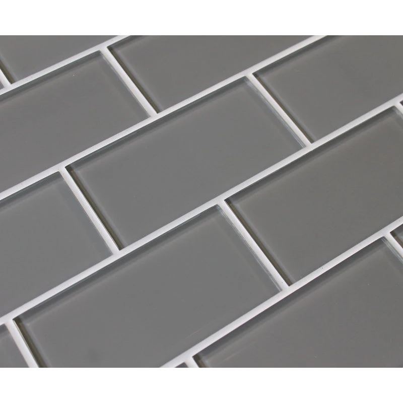 Rocky Point Tile Co Pebble Gray 3x6 Glass Subway Tile, 3"x6" Tiles, Set Of 8 - Image 2