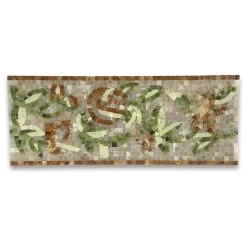 Stone Center Online Marble Mosaic Border Listello Tile Foglia Onyx 7.9x19.7 Polished, 1 Piece