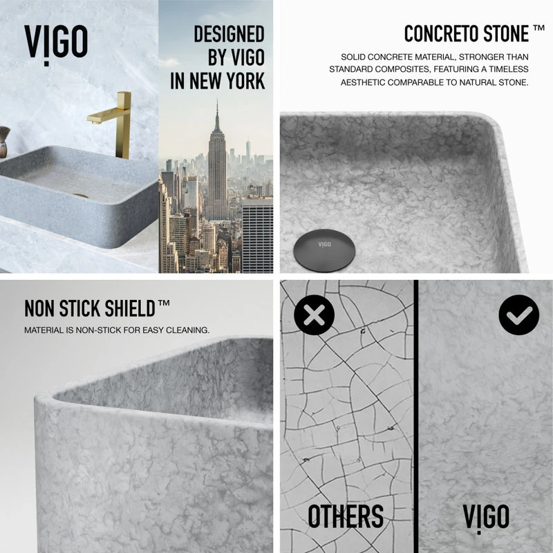 VIGO 16 In. L X 12 In. W Rectangular Bathroom Vessel Sink - Image 7