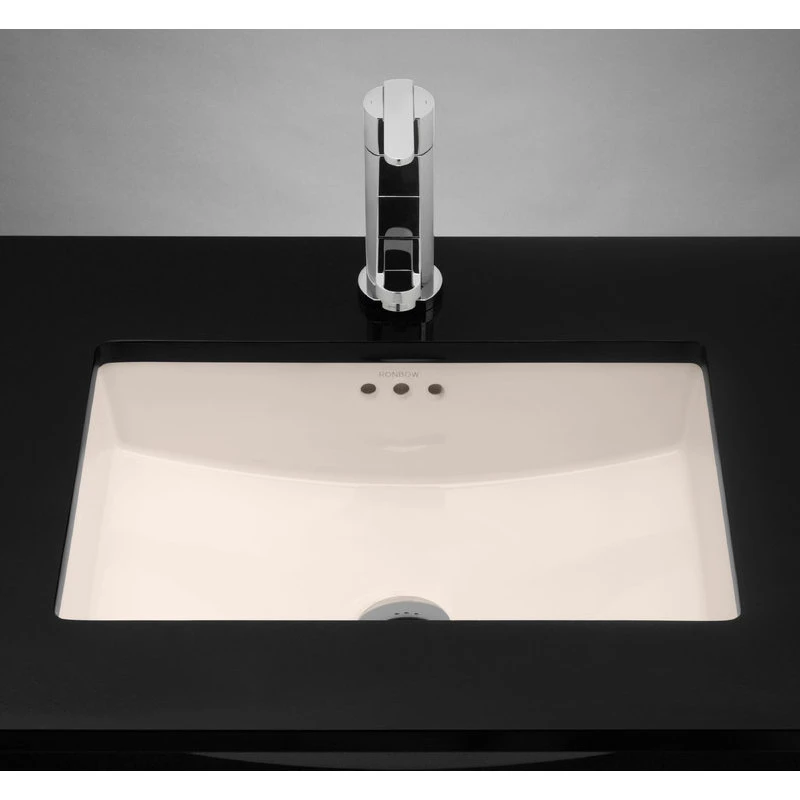 Ronbow Corp. Ronbow Rectangle Ceramic Undermount Bathroom Sink, Biscuit - Image 2