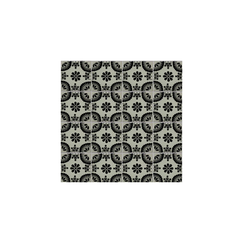 Fine Crafts & Imports 2x2 36 Pcs Black Madrid Talavera Mexican Tile - Image 2