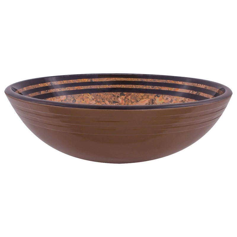 Novatto Tappezzeria Glass Vessel Sink And Drain, Oil Rubbed Bronze - Image 3