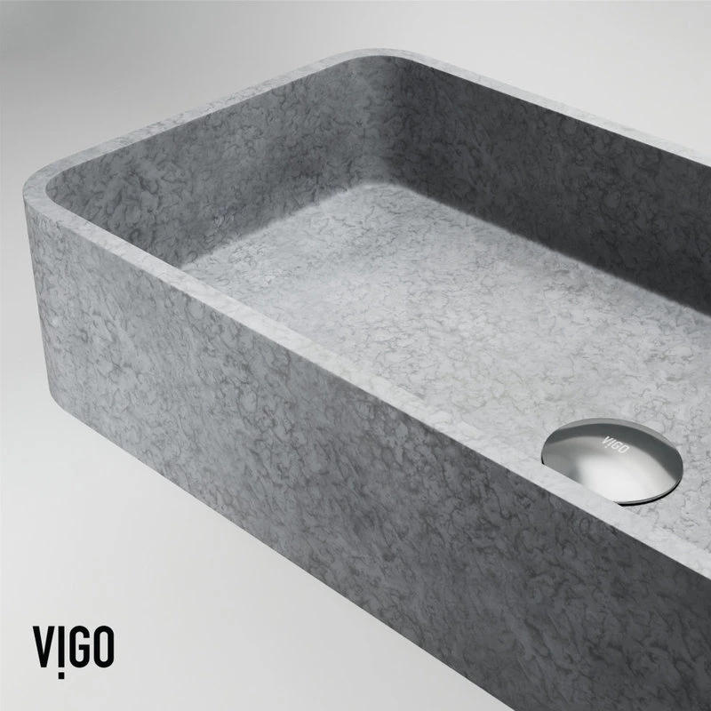 VIGO Concreto Stone Rectangular Bathroom Vessel Sink - Image 10