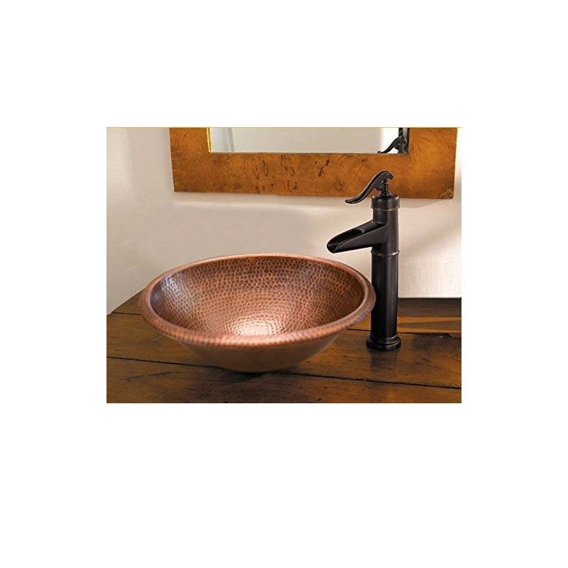 Imtinanz Hammered Copper Oval Bathroom Sink - Image 5