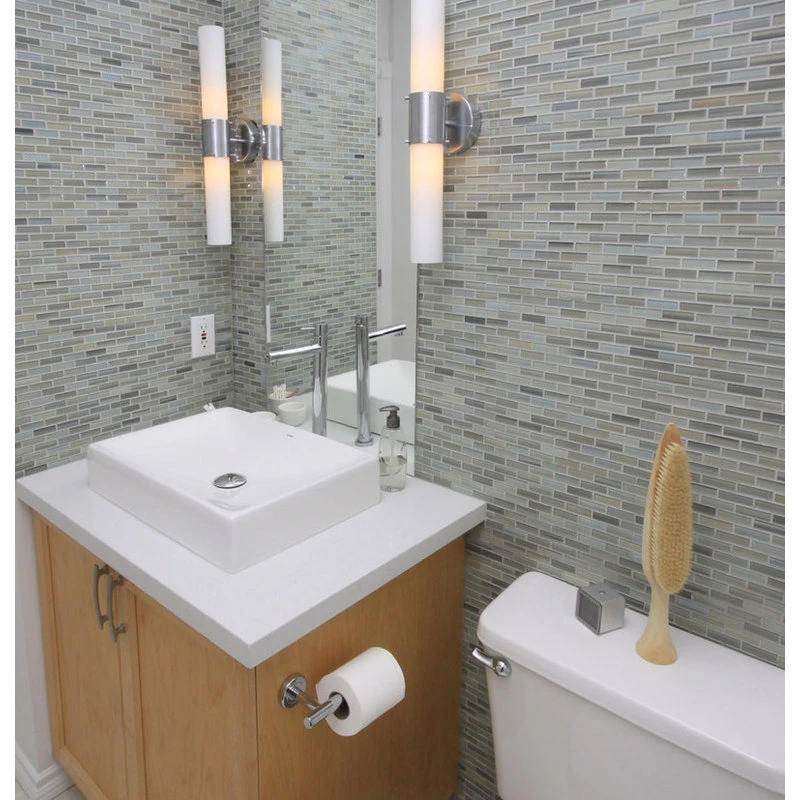 Rocky Point Tile Co Reflections Hand Painted Glass Mosaic Subway Tile, 12"x12" - Image 5