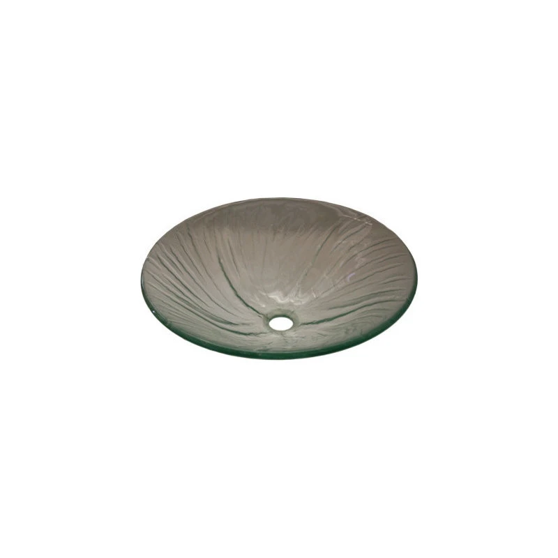 Fine Crafts & Imports Above Counter Glass Vessel Basin - Blue Scalloped