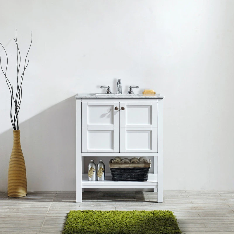 Vinnova Florence 30" Single Vanity Carrara Marble, White, Without Mirror - Image 3