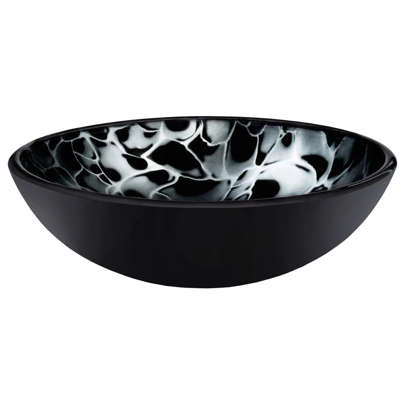 Novatto Tartaruga Glass Vessel Sink And Drain, Matte Black - Image 2