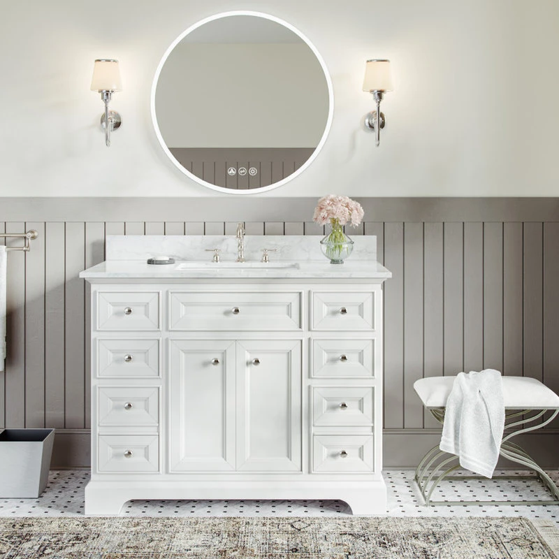 MOD Meadowood Bath Vanity, White, 43", Single Sink, Freestanding - Image 3