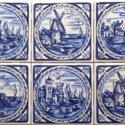Mottles Murals Ceramic Tiles Delft Style Blue And White Kiln Fired Ceramic Tile For Back Splash Tile Projects