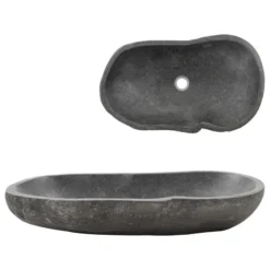 Vida XL International B.V. VidaXL Wash Basin River Stone Oval 23.6"-27.6"