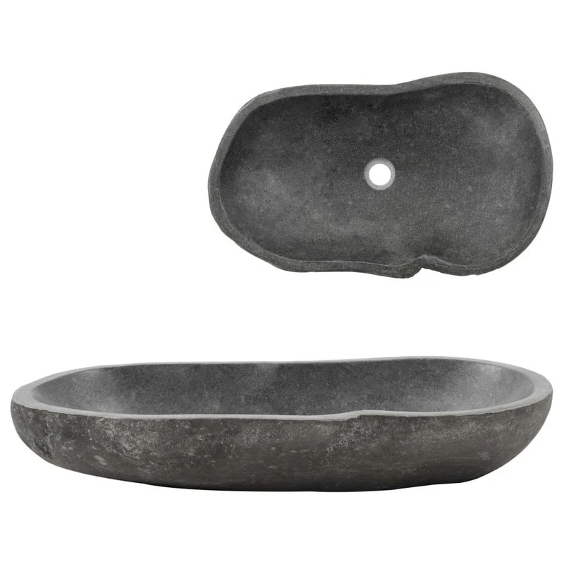 Vida XL International B.V. VidaXL Wash Basin River Stone Oval 23.6"-27.6"