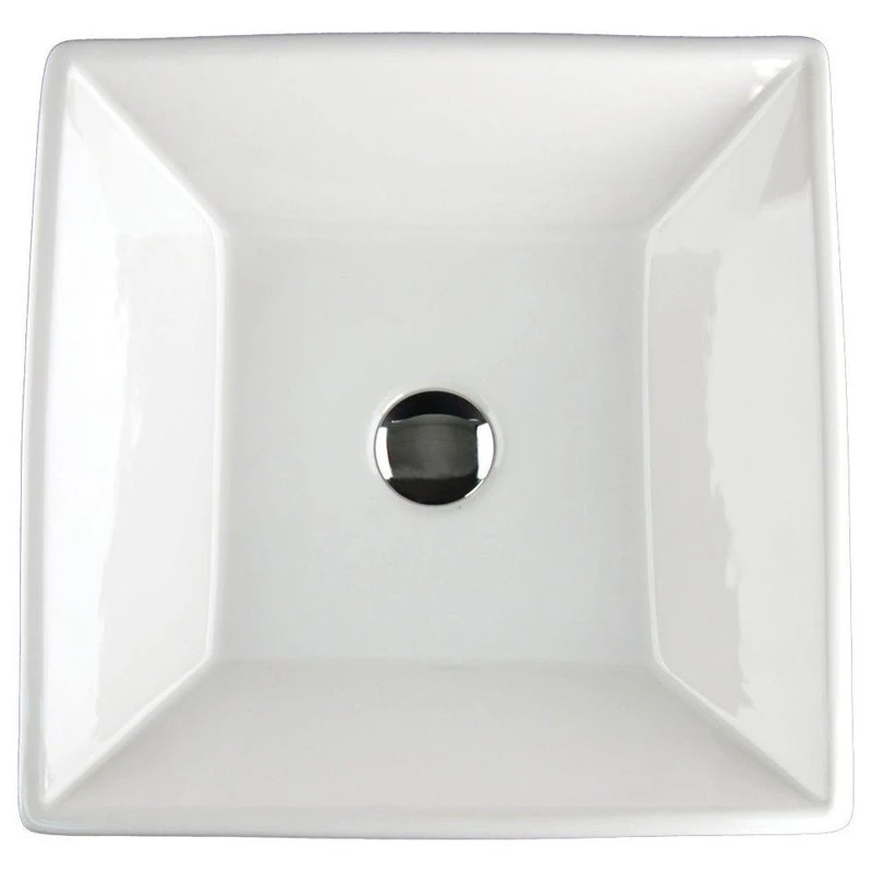 Fontaine By Italia White Square Porcelain Vessel Bathroom Sink - Image 3