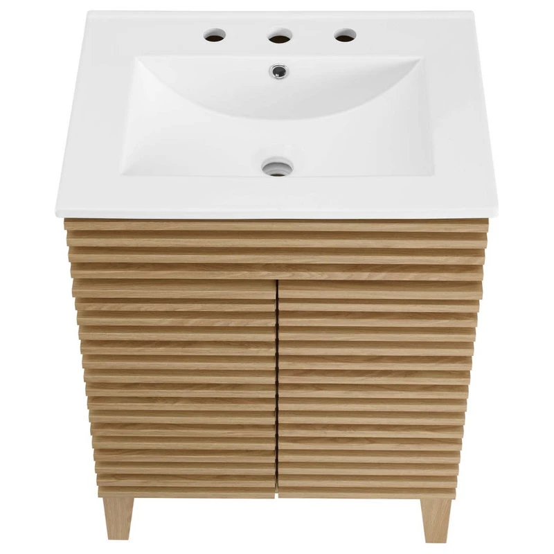 Modway Render Bathroom Vanity, Oak White Finish EEI-3860-OAK-WHI - Image 5