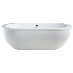 Vanity Art LLC Freestanding Bathtub, Polished Chrome Round Overflow And Pop-up Drain, VA6837