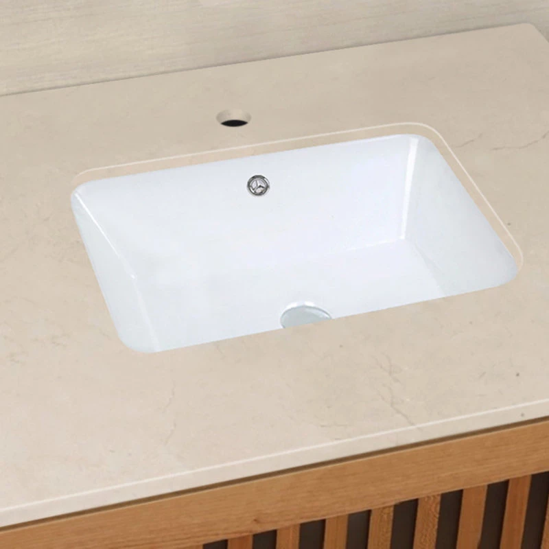 American Imaginations 21.75-in. W Undermount White Vessel For Deck Mount Deck Mount Drilling - Image 4