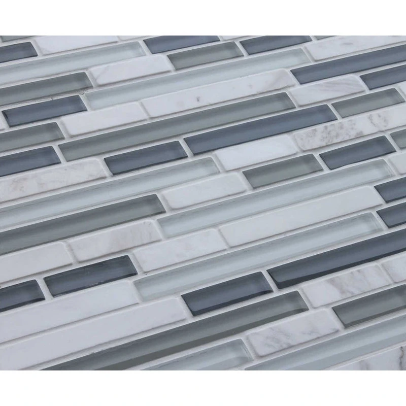 Anatolia Bliss Bliss Iceland Stone And Glass Linear Mosaic Tile, 12"x12" Sheet - Image 3