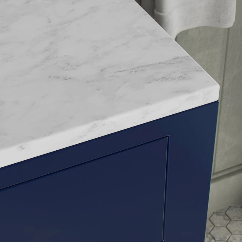 MOD Savoy Bath Vanity, Double Sink, 72", Blue, Freestanding, Faucets And Mirrors - Image 6