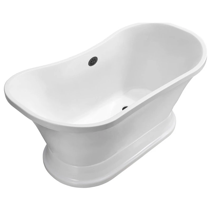 68" Streamline N201BL Soaking Freestanding Tub And Tray With External Drain - Image 2