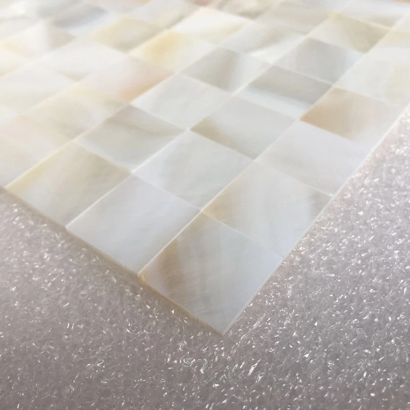 Art3d LLC Mother Of Pearl Mosaic Square Tile, Seamless Splice, White, Set Of 6 - Image 5