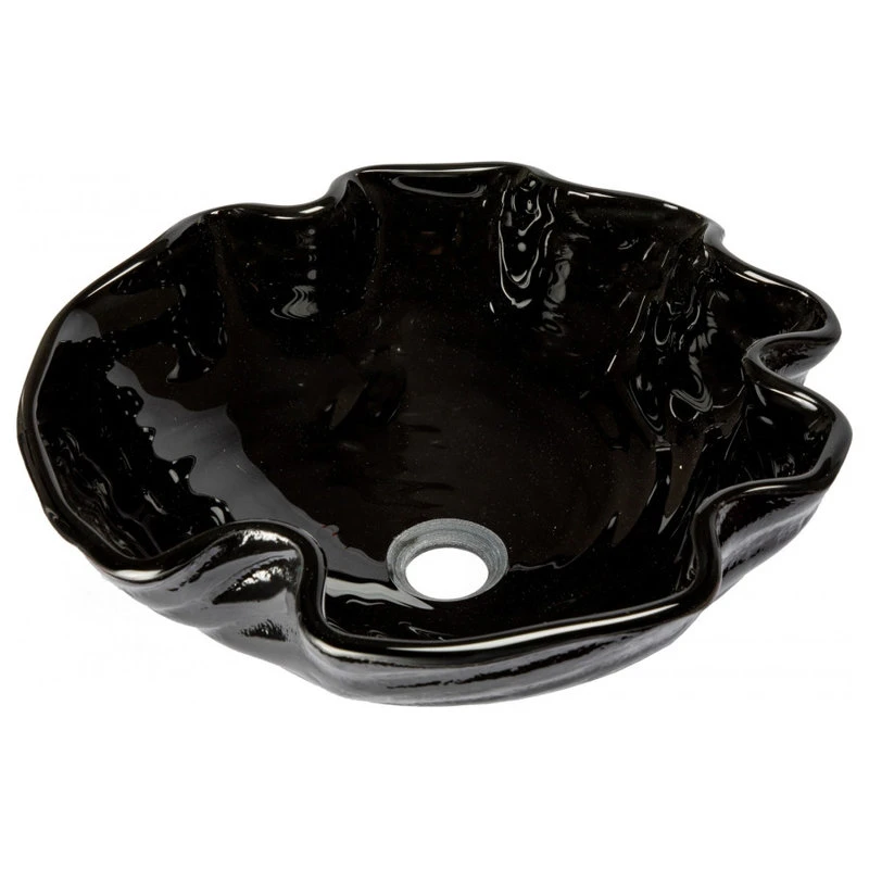 Eden Bath - Vessel Sinks Midnight Wave Tempered Glass Vessel Sink For Bathroom, 16.25 Inch - Image 3
