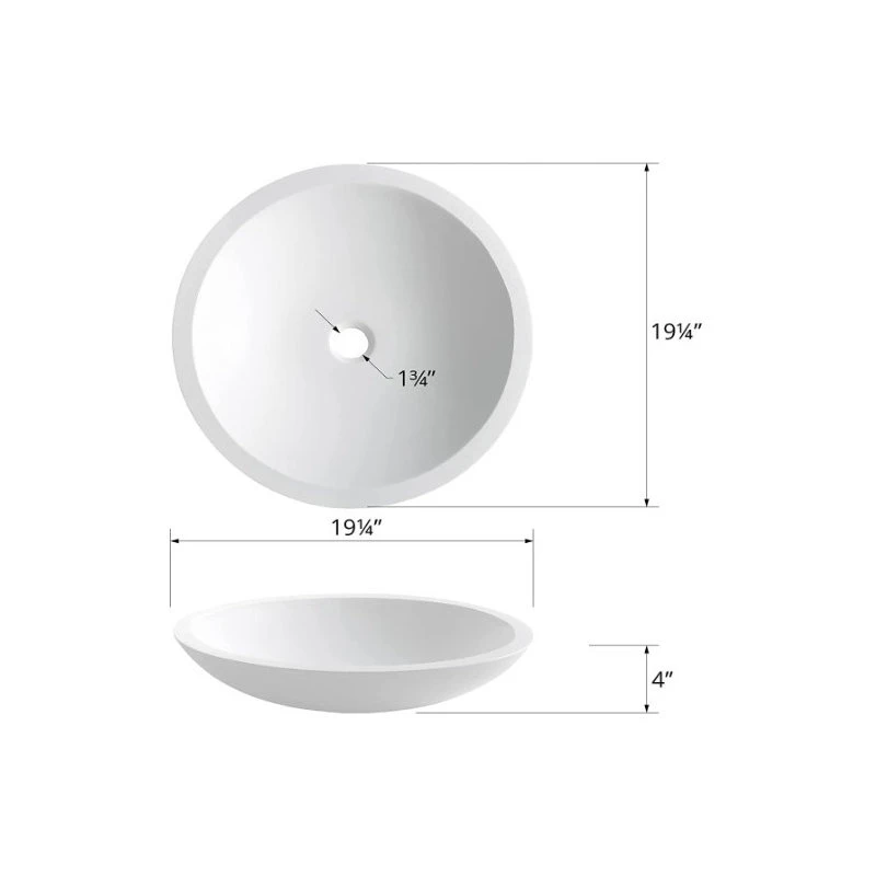 Decor Love Modern Bathroom Vessel Sink, Above Counter Design With Round Shape, White - Image 3