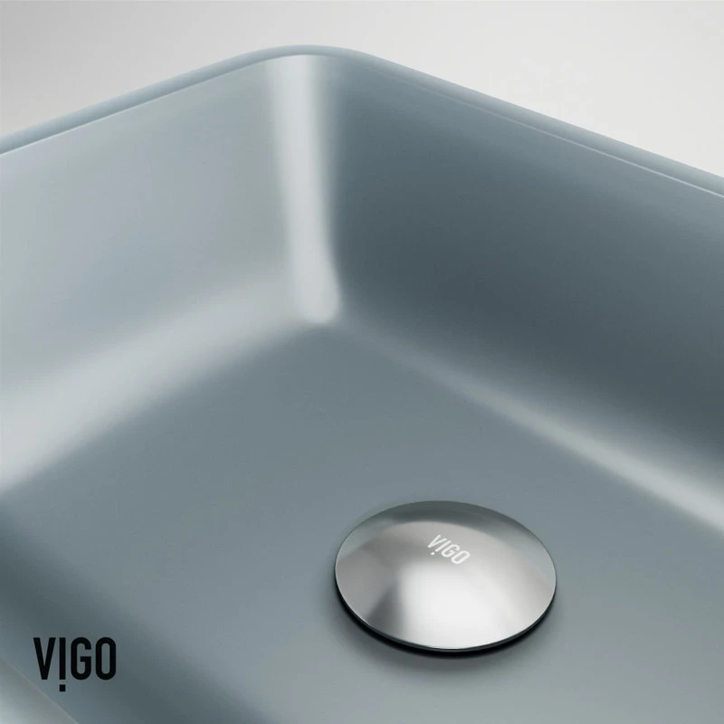 VIGO Blue Sottile MatteShell Vessel Bathroom Sink With Gotham Bathroom Faucet - Image 9