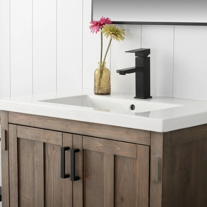 Urban Furnishing Harvey Farmhouse Bathroom Sink Vanity Brown Spruce, 30" - Image 7