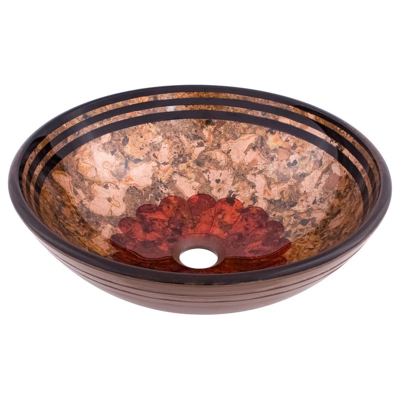 Novatto Tappezzeria Glass Vessel Sink And Drain, Oil Rubbed Bronze - Image 2