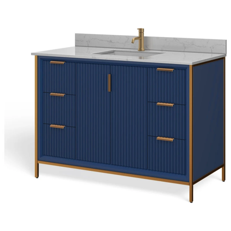 MOD The Everleigh Bathroom Vanity, Single Sink, 48", Royal Blue, Freestanding - Image 10