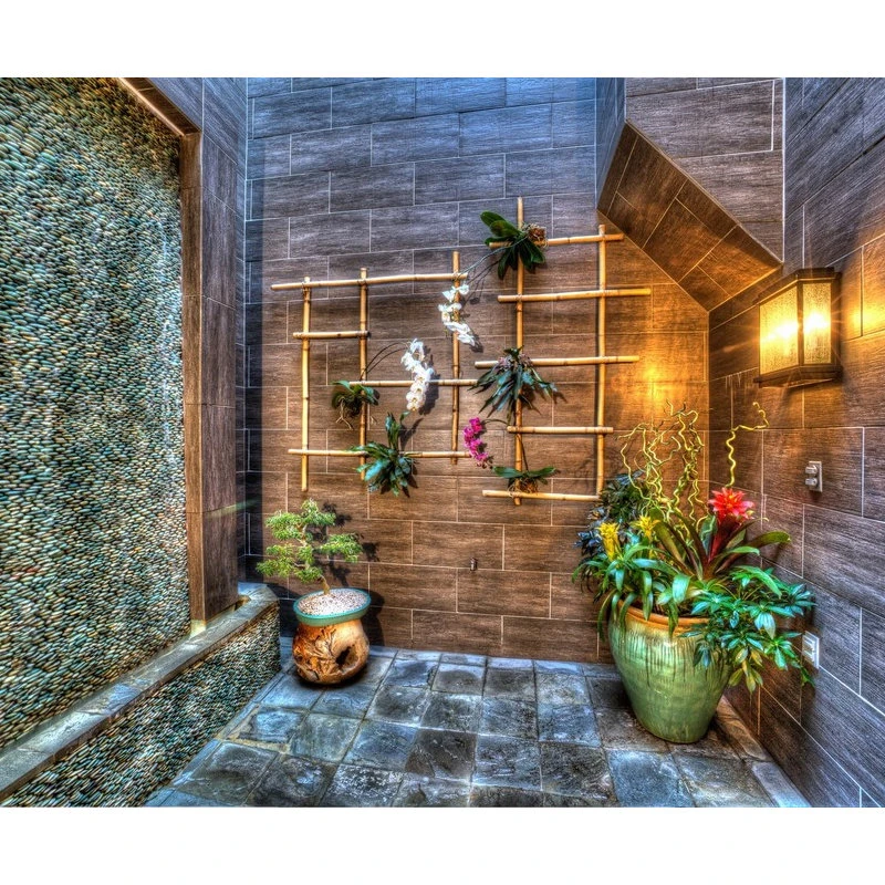 Pebble Tile Mosaics Standing Green Pebble Tile, 6"x12" - Image 2