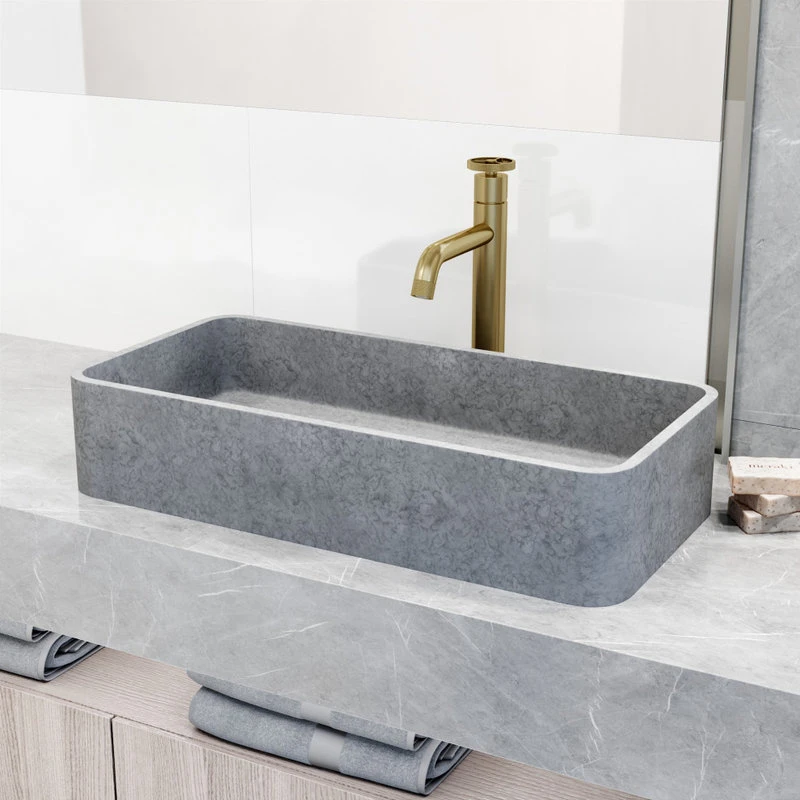 VIGO Concreto Stone Rectangular Bathroom Vessel Sink - Image 4