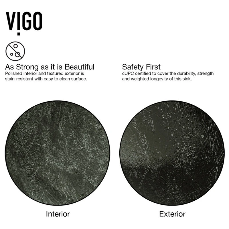 VIGO Gray Onyx Glass Vessel Sink And Blackstonian Faucet, Matte Black Finish - Image 9