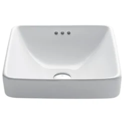 Kraus USA, Inc. Elavo Ceramic Square Semi-Recessed White Sink